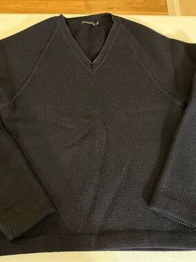 Paul Smith Men’s PS Line Navy V-neck Merino Wool England Medium Sweater Pullover